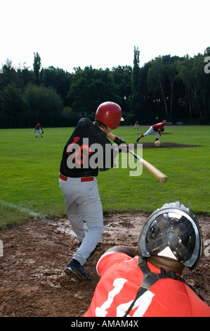 Una partita di baseball Foto Stock