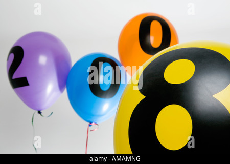 Palloncini per celebrare il nuovo anno Foto Stock