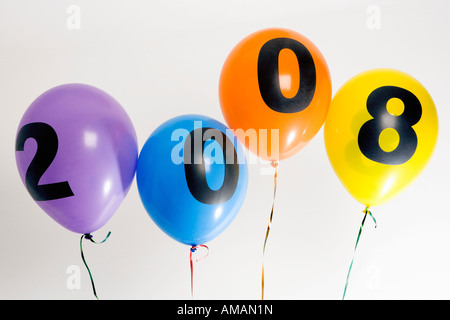 Palloncini per celebrare il nuovo anno Foto Stock