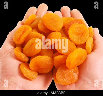Manciata di albicocche secche Foto Stock