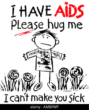 Sud Africa, Durban: poster contro la discriminazione sociale di HIV positiv i bambini Foto Stock