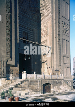 Sultan Hasan complessa, portale di ingresso, Il Cairo, Egitto Foto Stock