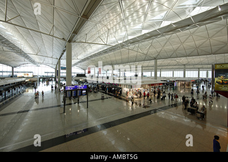 Hong Kong Chek Lap Kok Airport Terminal di partenza Foto Stock