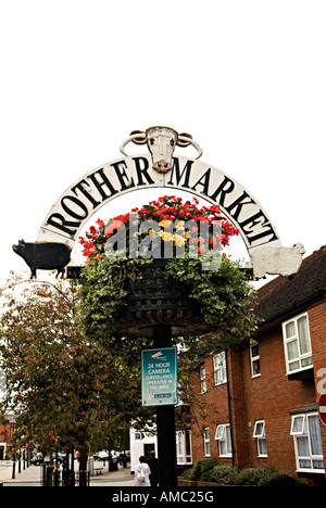 Il rother segno del mercato domestico del mercato all'aperto in stratford upon avon Foto Stock