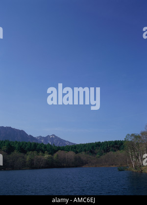 Il lago di Aoki, Omachi, Prefettura di Nagano, Giappone Foto Stock