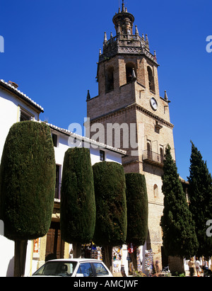 RONDA COSTA DEL SOL SPAGNA UNIONE EUROPEA Aprile Chiesa Collegiata di Santa Maria de la Encarnacion Sindaco Foto Stock