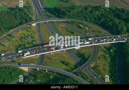 Vista aerea del M60 Ring Road, Manchester, GB Foto Stock