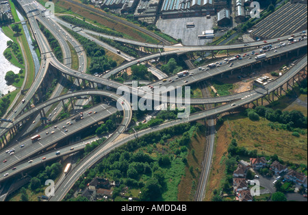 Vista Aerail di spaghetti Junction, Birmingham Foto Stock