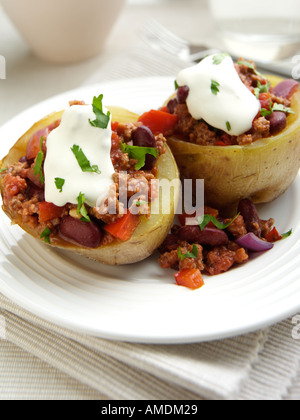 Chili con carne spuds Foto Stock