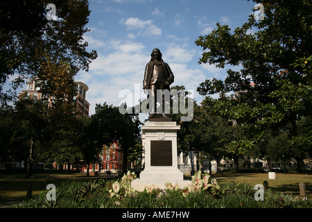 Statua di Benjamin Franklin a Lafayette Square di New Orleans in Louisiana USA Novembre 2007 Foto Stock