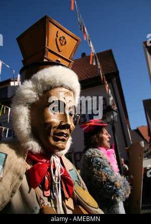 Carnevale Swabian-Alemannic 'Fasnet' in Mühlheim, Germania meridionale Foto Stock