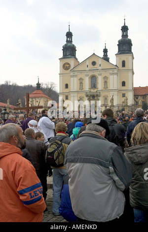 Venerdì Santo al pellegrinaggio Santuario di Kalwaria Zebrzydowska in Polonia Foto Stock