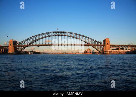 Tramonto sul Ponte del Porto di Sydney Sydney New South Wales AUSTRALIA Foto Stock