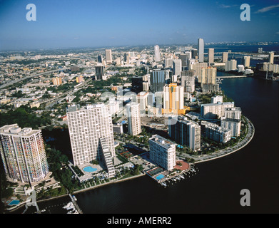Vista aerea della città di Miami, Florida, Stati Uniti d'America Foto Stock