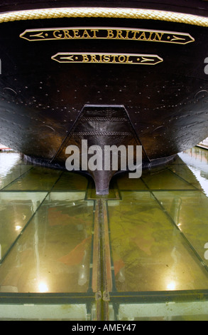 SS Gran Bretagna costruito da ingegnere Vittoriano Isambard Kingdom Brunel raffigurato in bacino di carenaggio Bristol Inghilterra Foto Stock