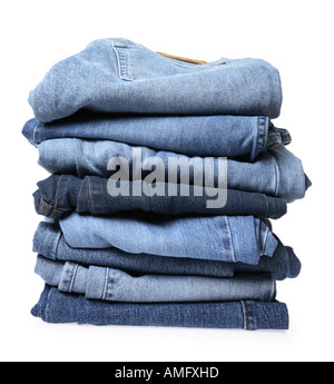 Blue Jeans Denim pila Foto Stock