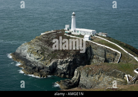 Sud pila faro, Angelsey, Galles del Nord, Regno Unito Foto Stock