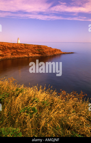 Tryon del Capo Faro e il golfo di San Lorenzo a Sunrise, Cape Tryon, P.E.I., Canada Foto Stock