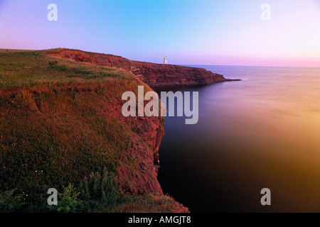 Tryon del Capo Faro e il golfo di San Lorenzo a Sunrise, Cape Tryon, P.E.I., Canada Foto Stock