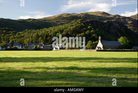 Chiesa a Beddgelert, Snowdonia, Gwynedd, Galles del Nord, Regno Unito Foto Stock