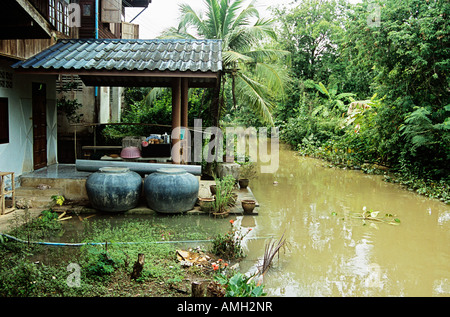 Riverside House, vicino a Bangkok, in Thailandia Foto Stock