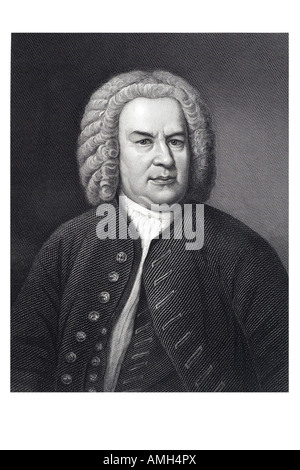 Johann Sebastian Bach 1685 1750 prolifico compositore tedesco organista secolari sacra opera orchestra coro strumento solista pe barocco Foto Stock