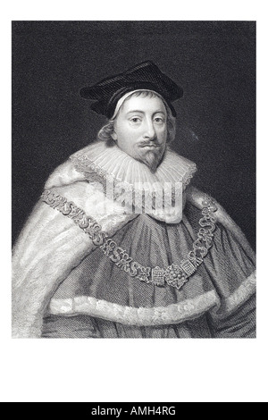 Sir Edward Coke registratore 1552 1634 Londra coloniale inglese giurista imprenditore scrivere in inglese di diritto comune giuridica definitiva te Foto Stock