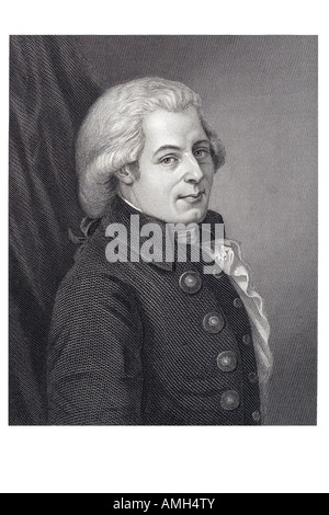 Wolfgang Amadeus Mozart Joannes Crisostomo Wolfgangus Theophilus 1756 1791 il compositore austriaco musicista prolifico influente Cla Foto Stock