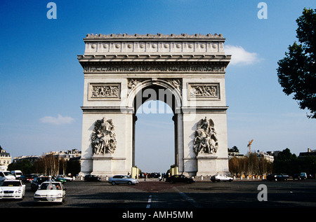 Arc de Triomphe e Place Charles de Gaulle, Parigi, Francia Foto Stock