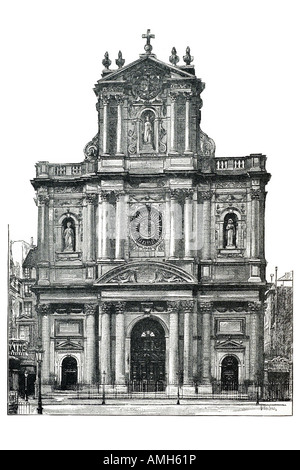 Chiesa di San Luigi e san Paolo francia - francese Marais Quartiere Cristiano gesuita torre di Cattolica Foto Stock