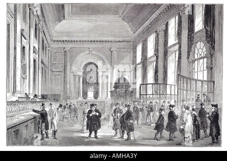 1770 dividendo il giorno in banca bankers Hall Londra città capitale inglese in Inghilterra La Gran Bretagna British UK Regno Unito GB royal maggiore Gr Foto Stock