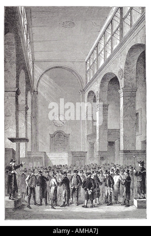1800 Borsa quota interna banca commerciale banchiere fondo denaro broker lane Londra città capitale inglese in Inghilterra La Gran Bretagna British Foto Stock
