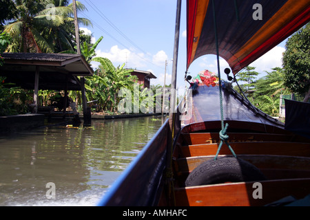 Un giro in barca sul fiume a Bangkok in Tailandia Foto Stock