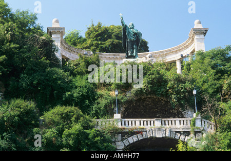 St Gellert statua collina Gellert Budapest Ungheria Foto Stock