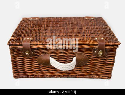 In vimini tradizionali cesto da picnic Foto Stock