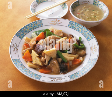 Stir-verdure fritte e carne Foto Stock