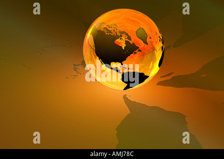 Globo con il Nord e Sud America Foto Stock