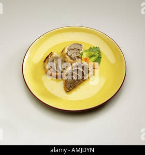 Crostini fette di pane tostato con condimenti Italia Foto Stock