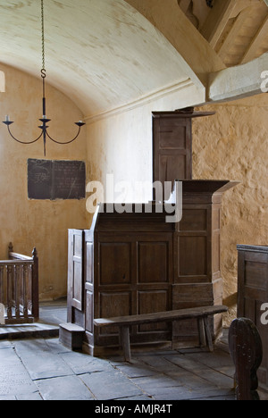 Il telecomando 13c St Baglan la Chiesa, Llanfaglan, Gwynedd, Galles del Nord, Regno Unito. Il pulpito Foto Stock