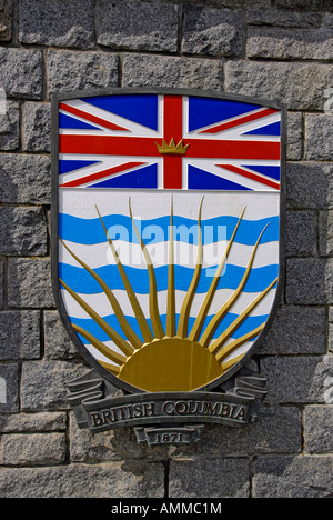 British Columbia Stemma della Confederazione in Garden Court provinciali e territoriali Victoria British Columbia BC Canada provi Foto Stock