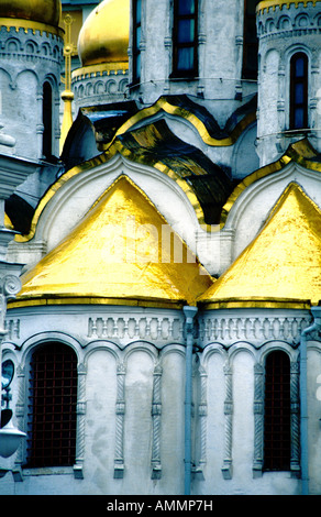 Windows e delle cupole della cattedrale dell'annunciazione del Cremlino di Mosca Russia Foto Stock