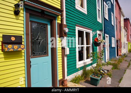 Le case di charme nel centro di St John's, St John's Bay, Avalon Penisola di Terranova e Labrador, Canada. Foto Stock