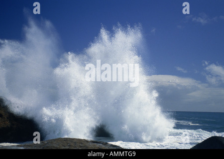 Onde che si infrangono sulla riva, Oceano Atlantico, Africa del Sud Foto Stock