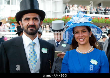 Sheikh Mohammed Bin Rashid Al Maktoum e sua moglie la principessa Haya di Giordania Foto Stock