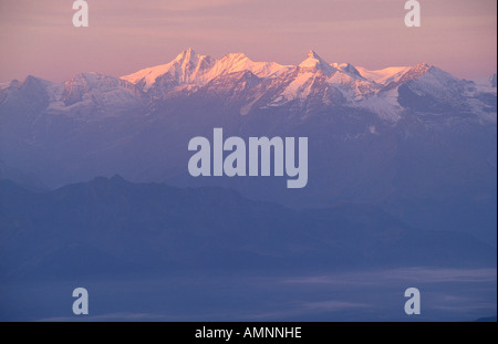 Tramonto sulla montagna, Austria Alpi Foto Stock