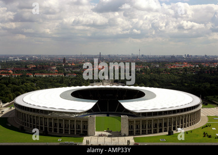 Vista aerea dello Stadio Olimpico di Berlino, Germania Foto Stock