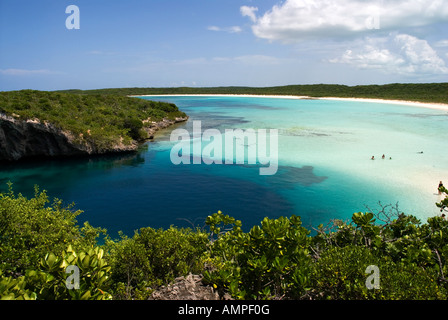 Dean's Blue Hole, Long Island, Bahamas Foto Stock