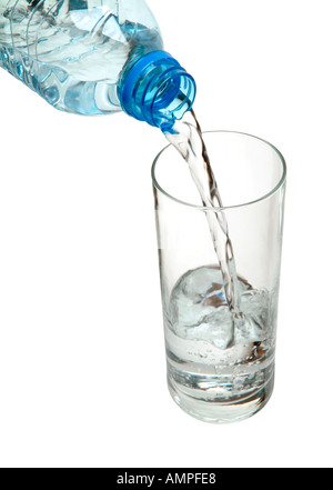 Water pouring into a glass Foto Stock