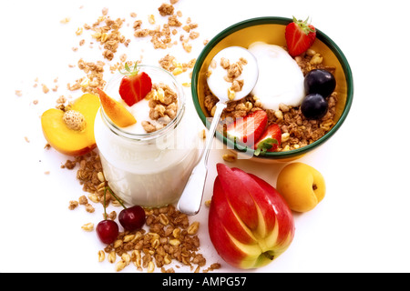 Muesli con frutta fresca Foto Stock