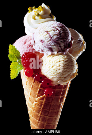 Gelato, varietà di frutta Foto Stock